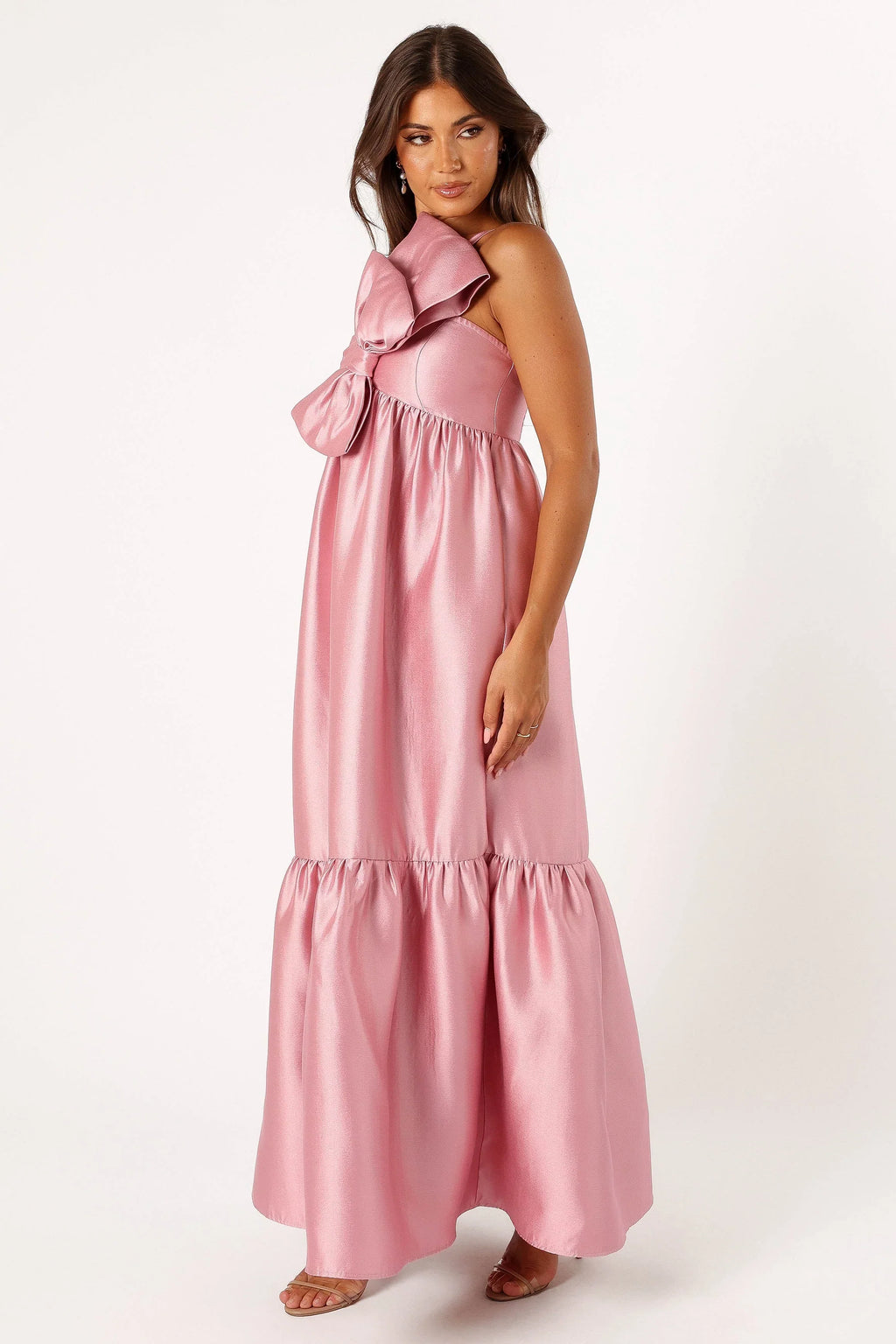 Robe longue Betina à nœud - Rose poudré