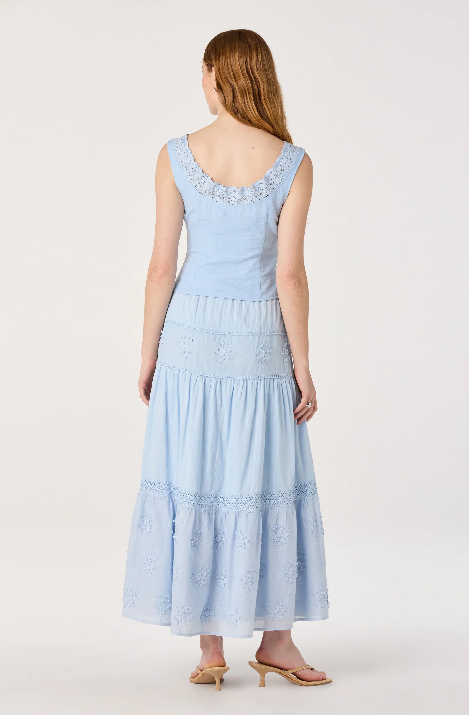 Gwyn Embroidered Midi Skirt