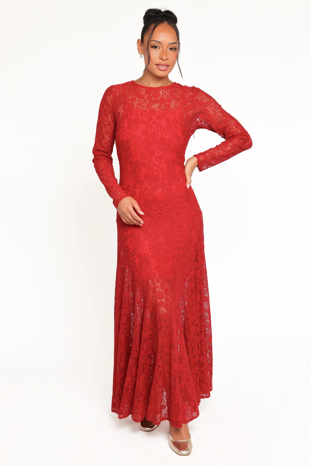 Robe longue Keani à manches longues - Rouge