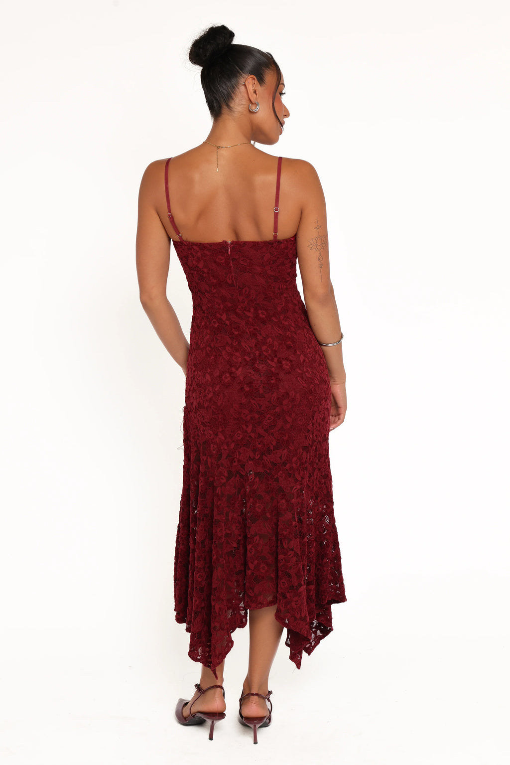 Lorde Midi Dress - Burgundy Lace