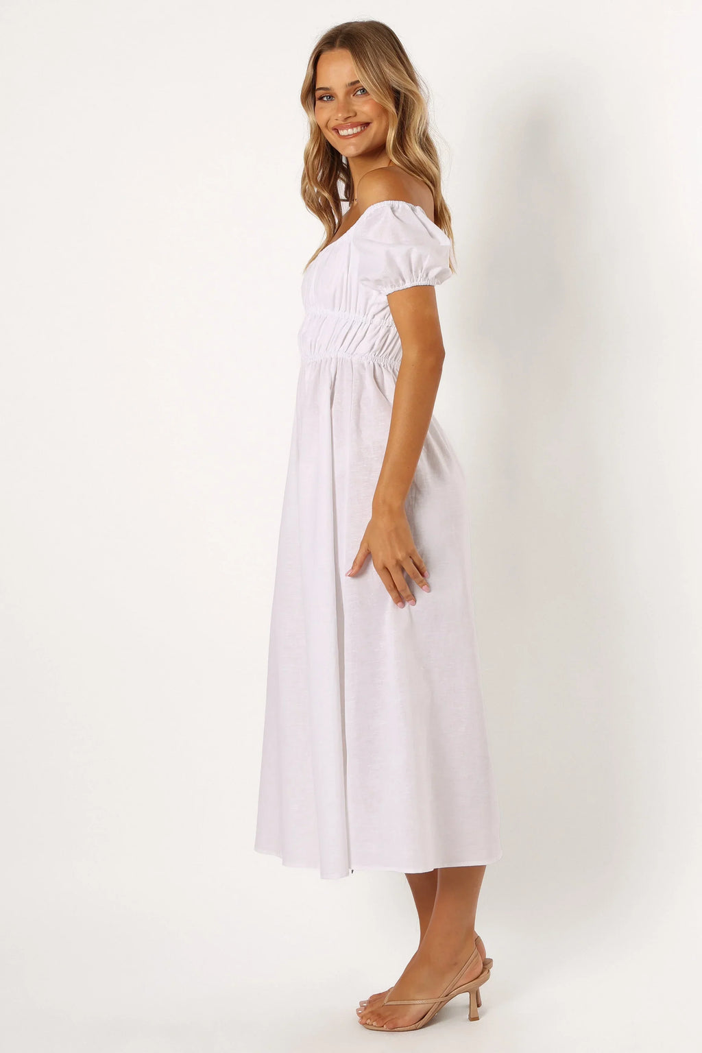 Robe longue épaules dénudées Sofia - Blanc