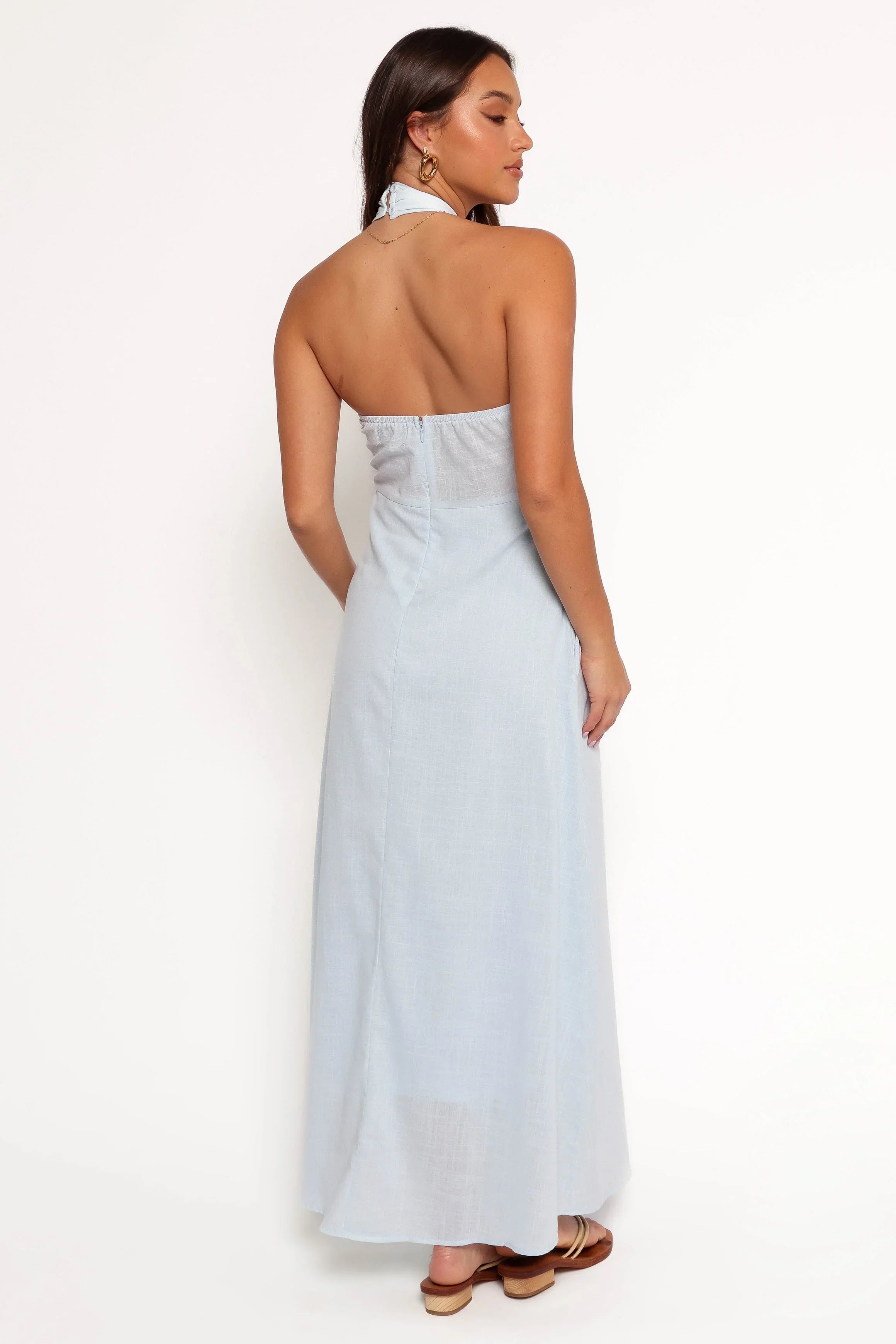 Robe longue Betsy dos nu – Bleu pâle