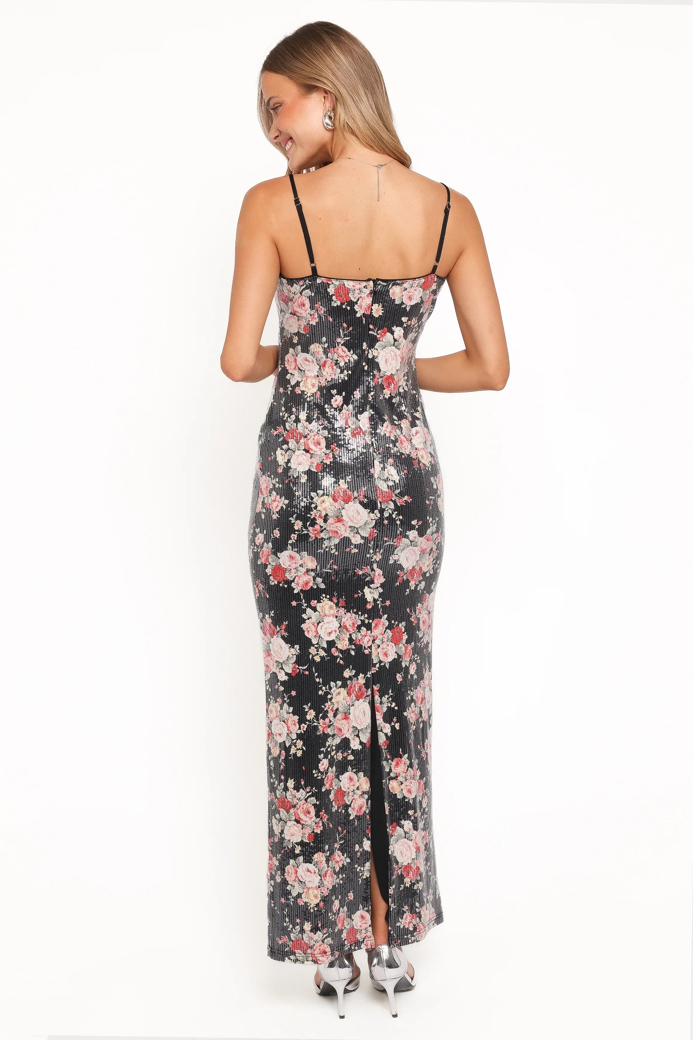 Robe longue Everlee - Paillettes fleuries
