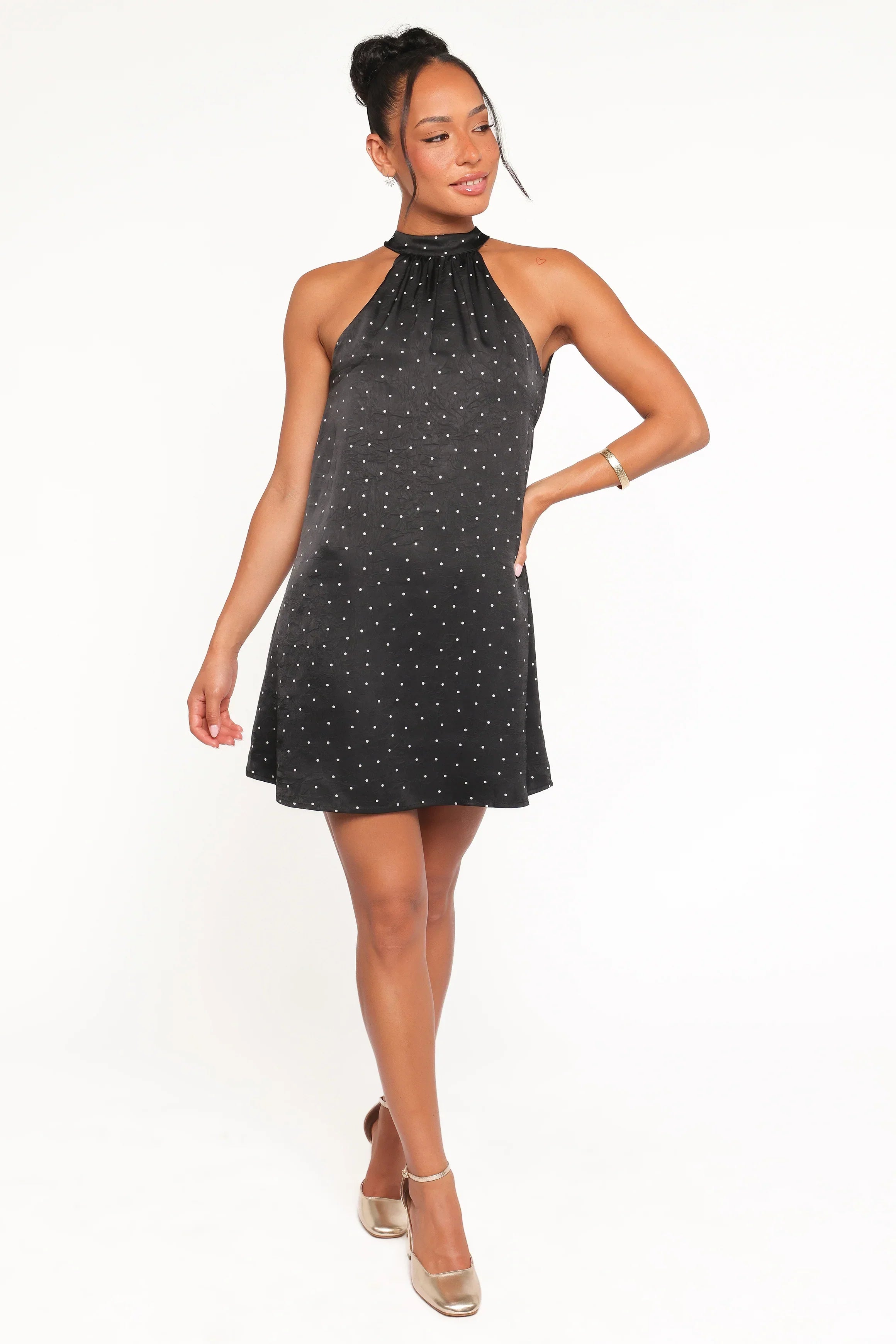 Robe Courte Gabrielle - Pois Noirs