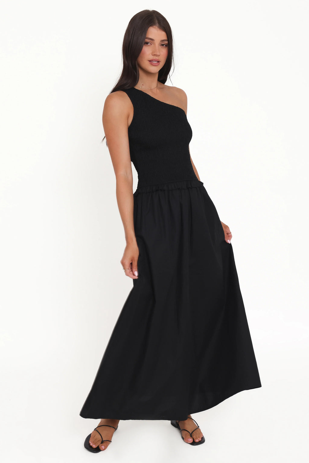 Myla One Shoulder Maxi Dress - Black