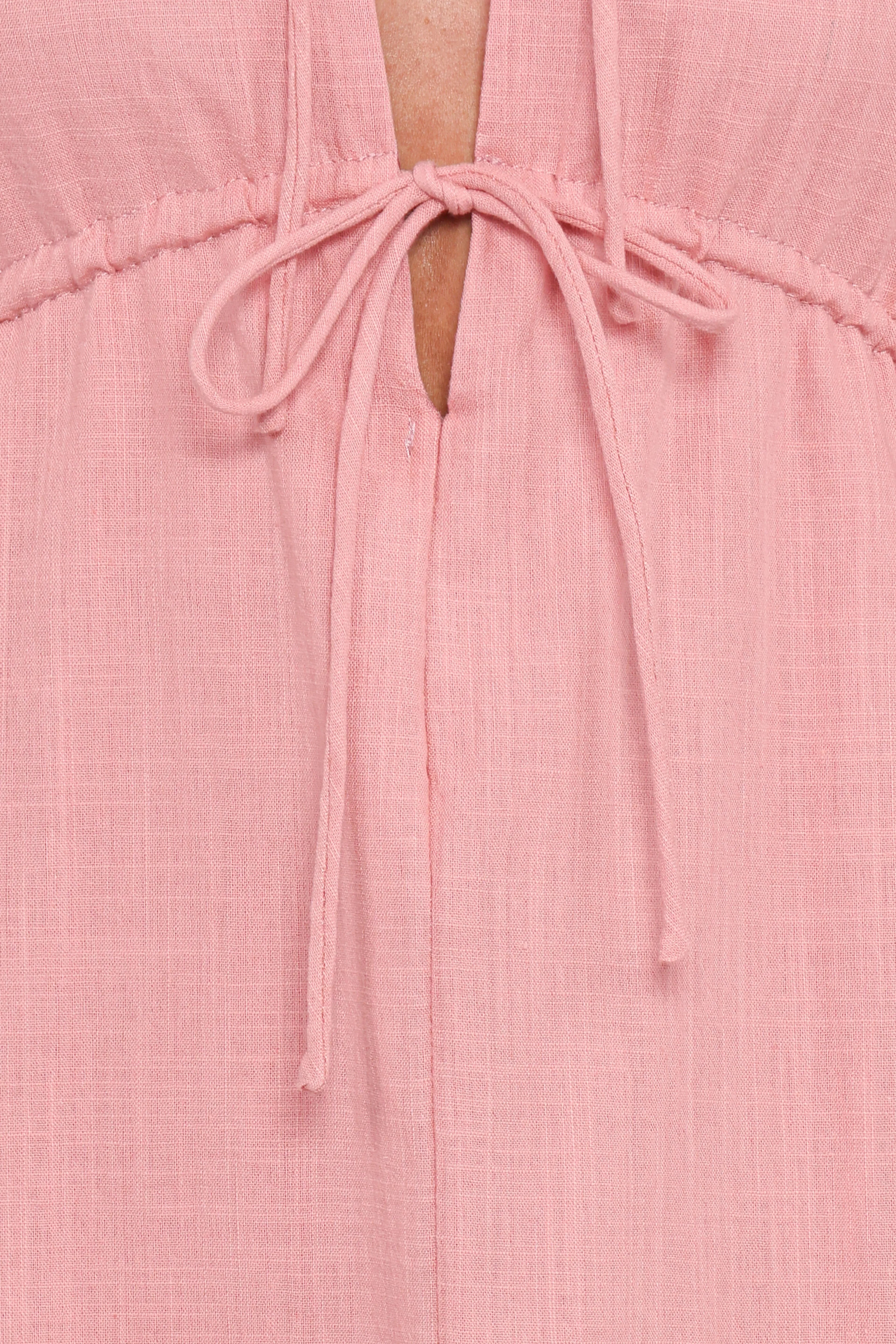 Robe longue Riven à manches longues - Rose