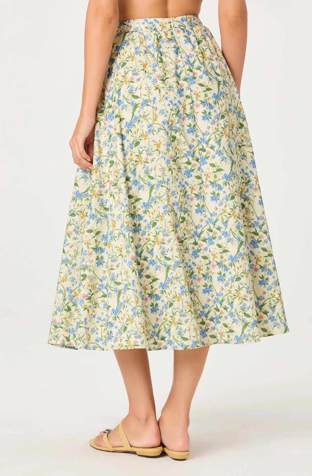 Wylda Floral Gathered A-Line Midi Skirt