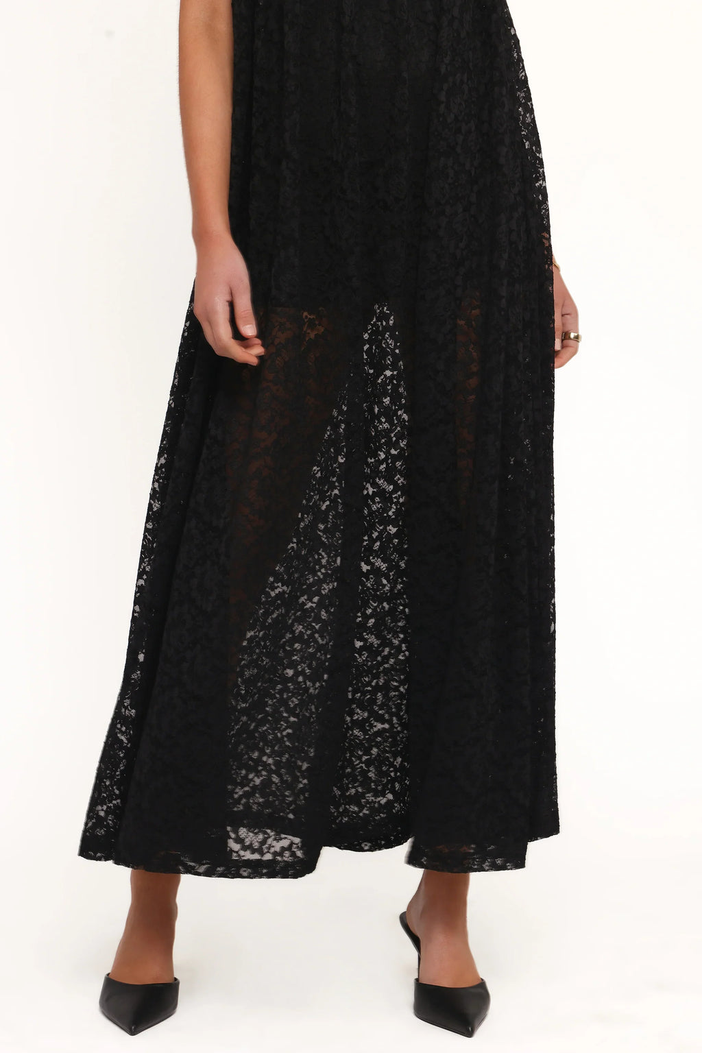 Robe longue Davina - Dentelle noire