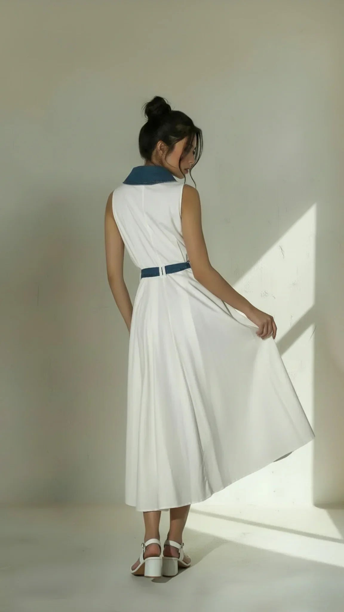 Robe midi en jean Althea