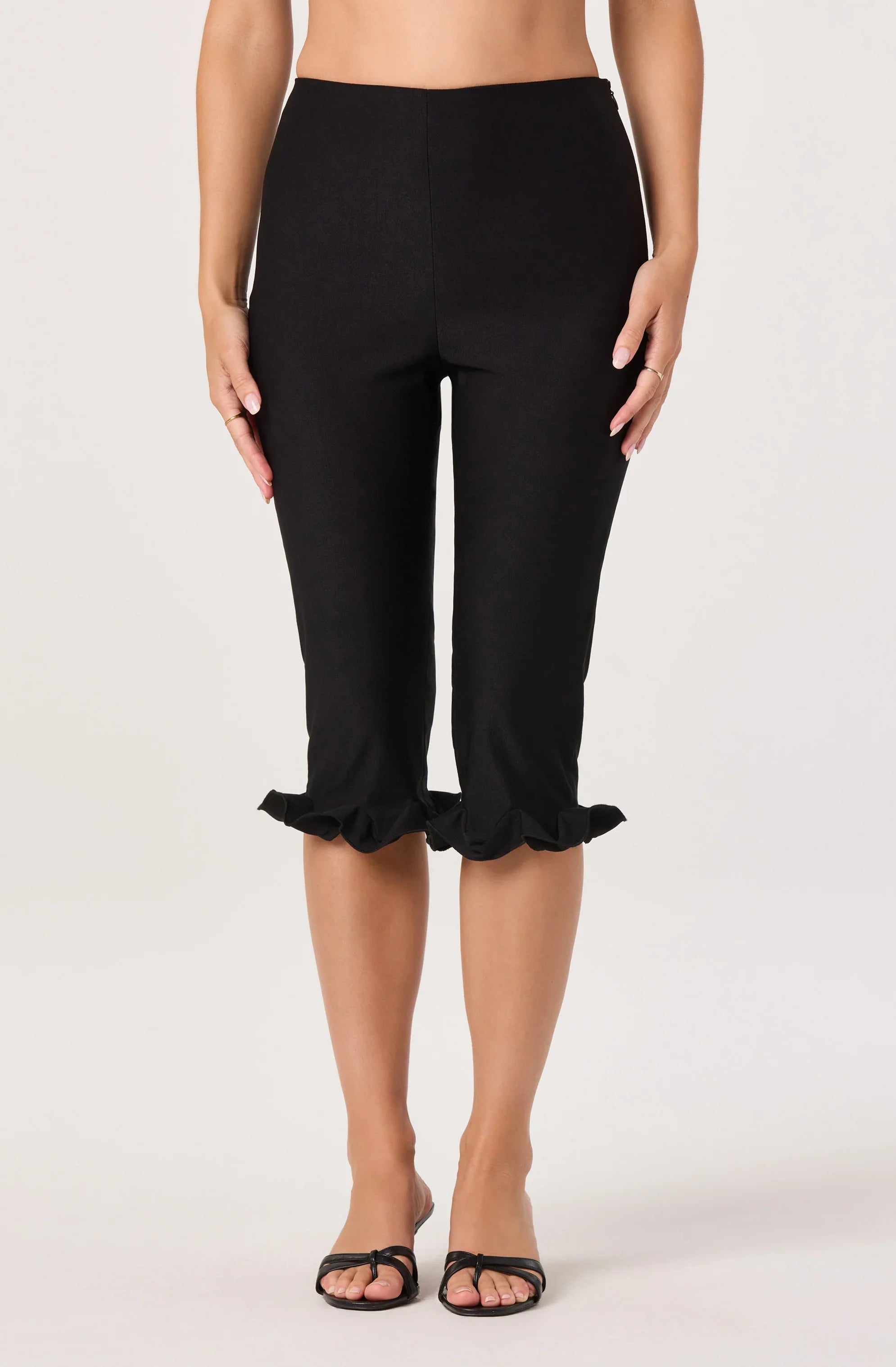 Amalie Ruffle Hem Capri Pants
