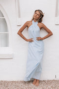 Robe longue Betsy dos nu – Bleu pâle