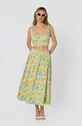 Jolie Floral Gathered Midi Skirt