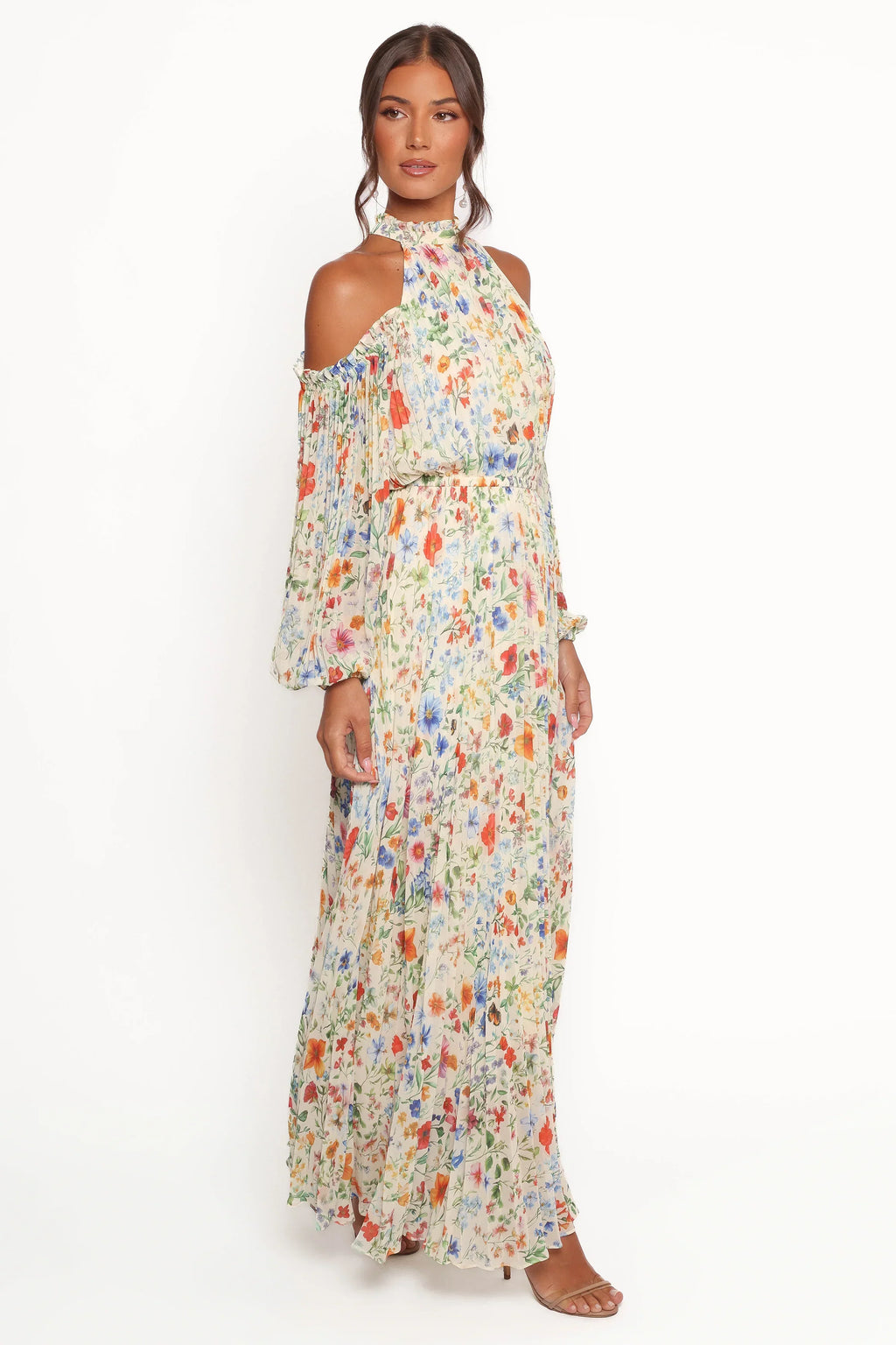 Robe longue plissée Hilary – Imprimé floral « Garden »