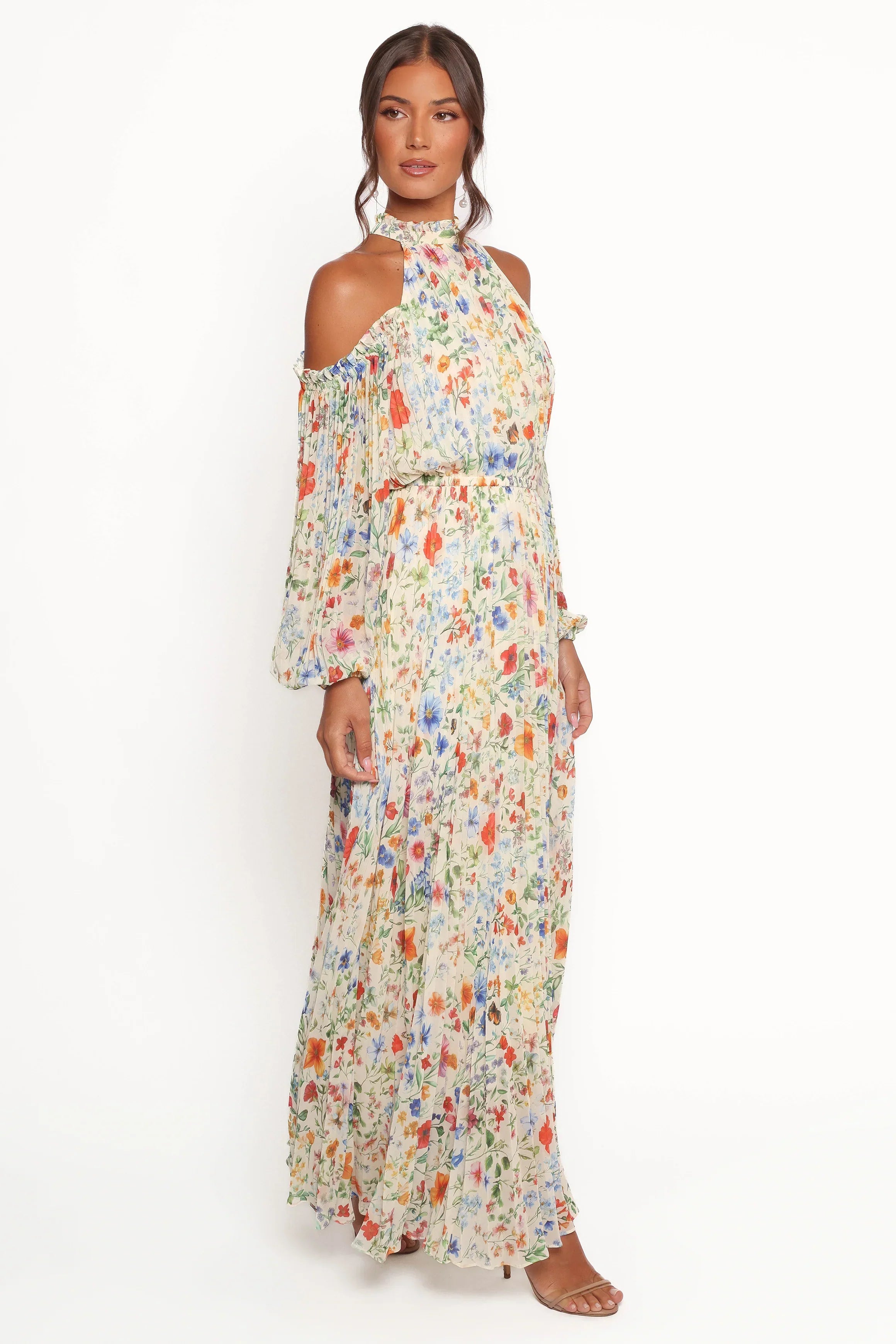 Robe longue plissée Hilary – Imprimé floral « Garden »