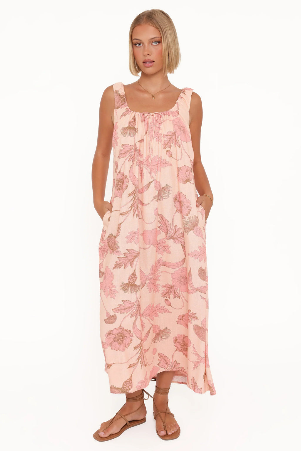 Robe longue Bowman – Rose fleuri