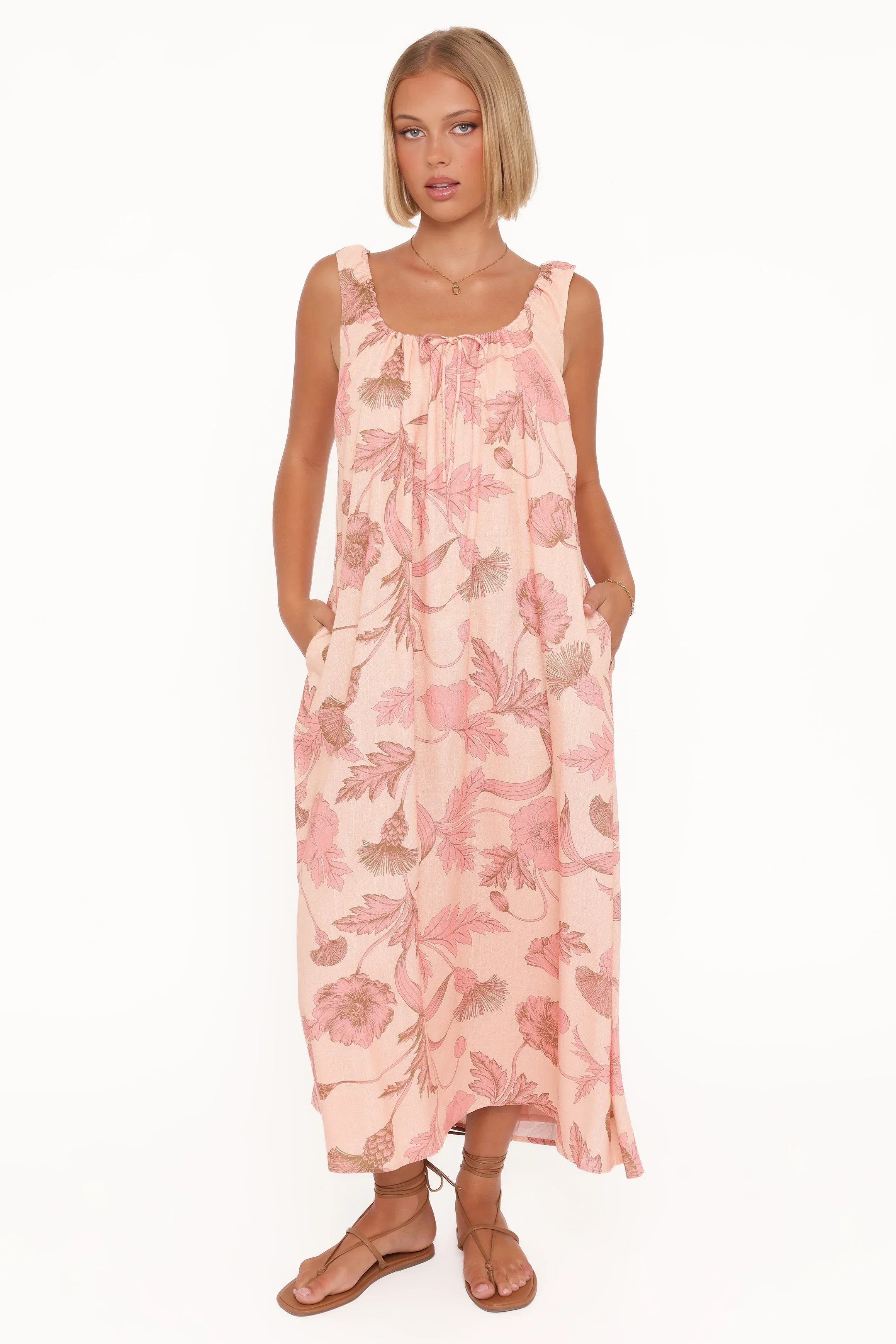 Robe longue Bowman – Rose fleuri