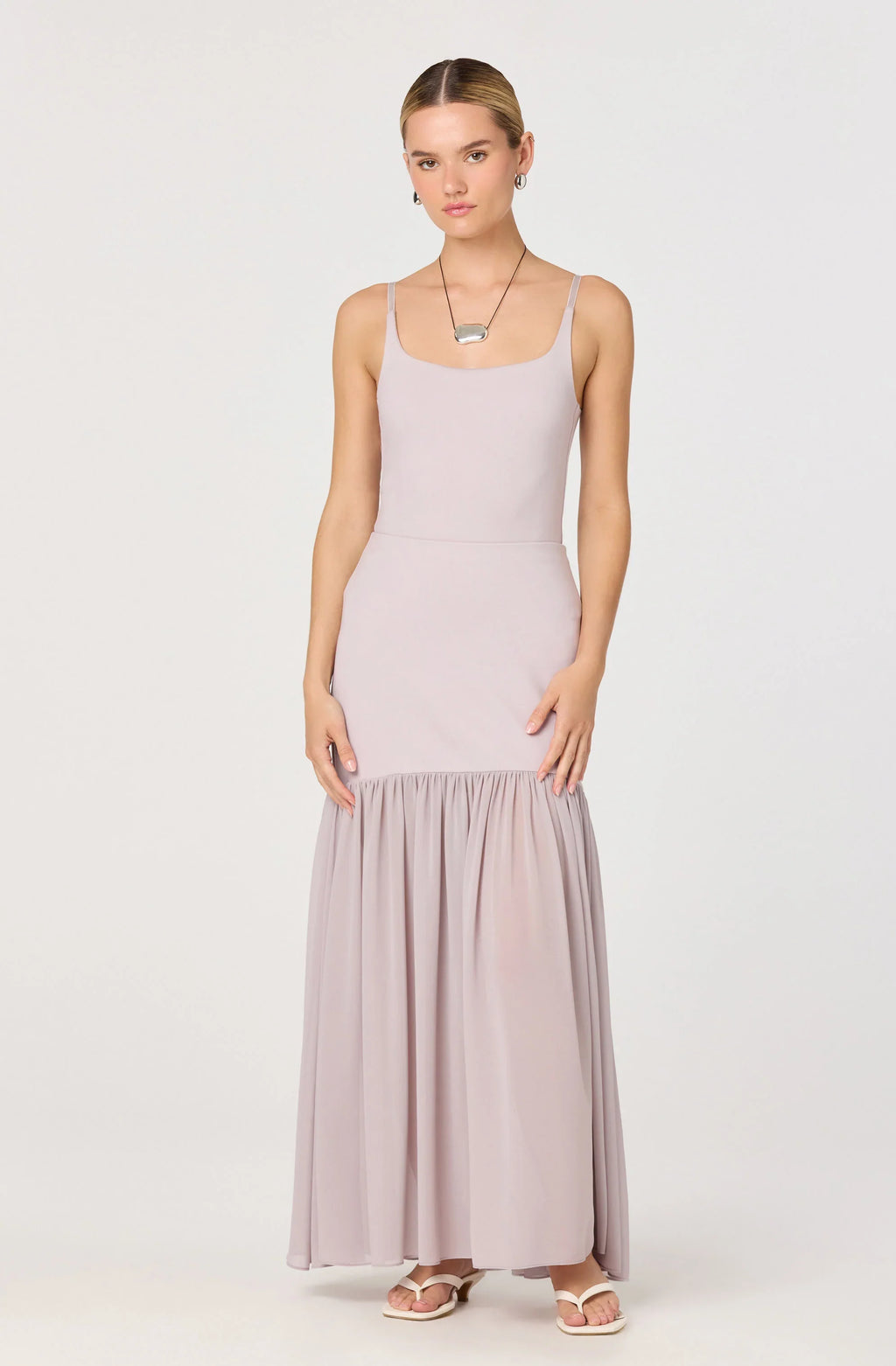 Aloyse Contrast Drop-Waist Maxi Skirt