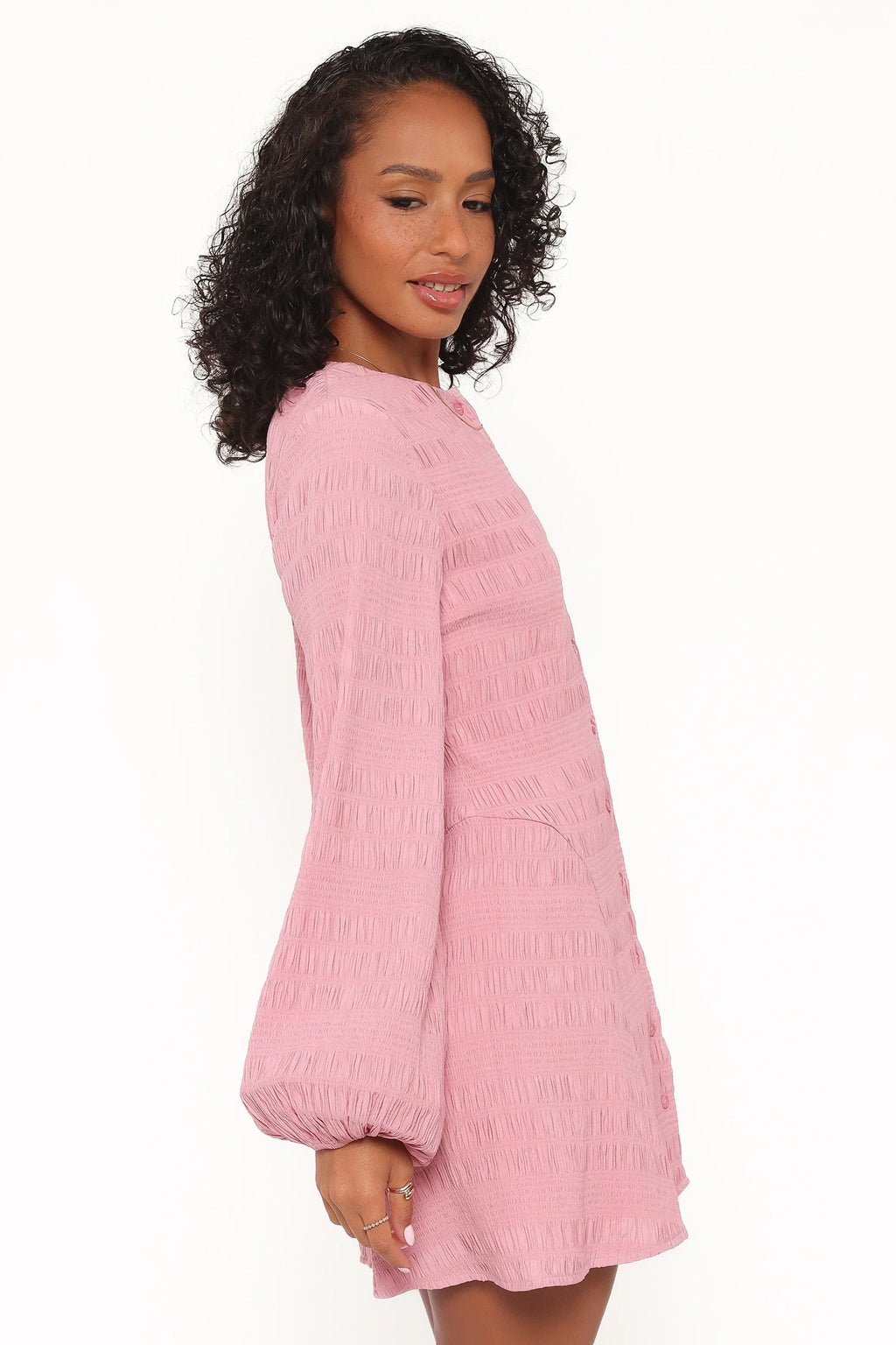 Mini-robe Amaya à manches longues - Rose