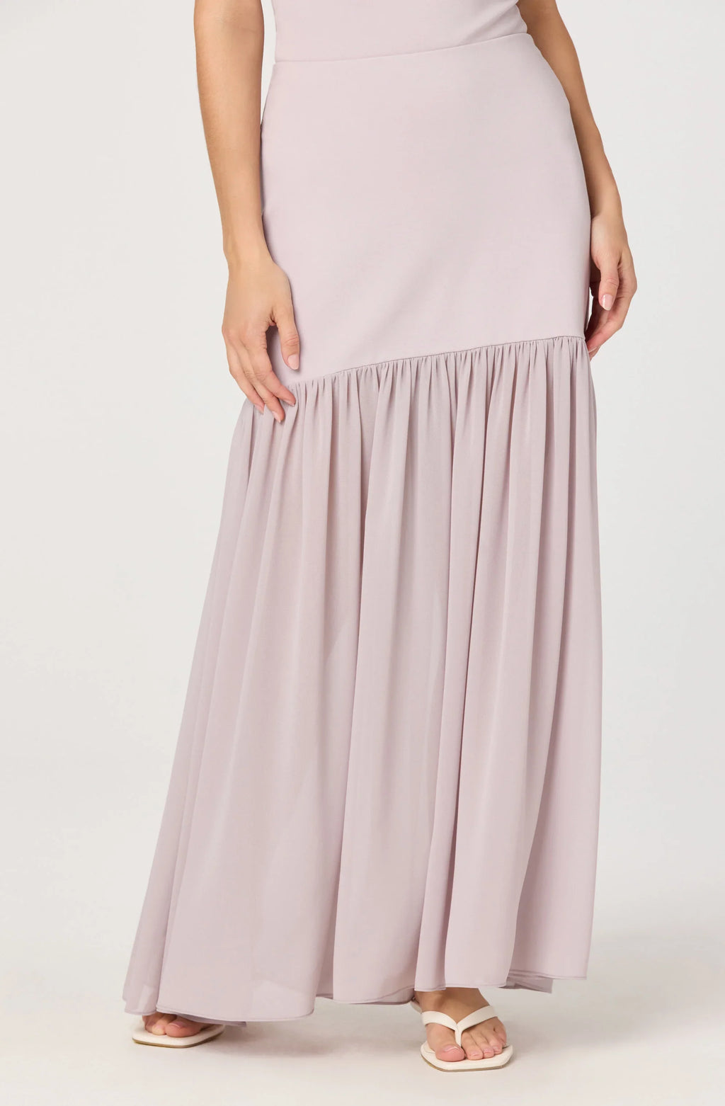 Aloyse Contrast Drop-Waist Maxi Skirt