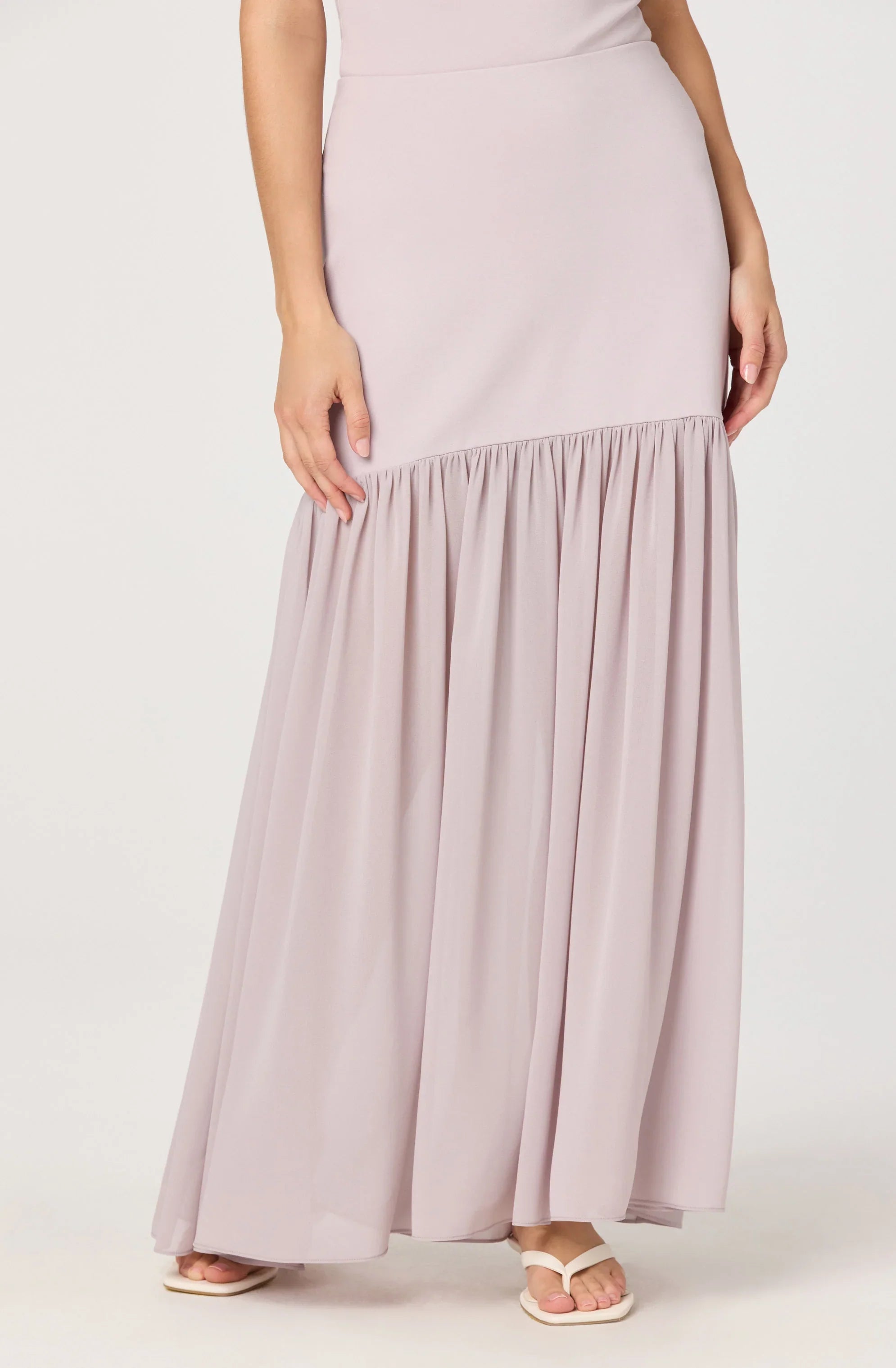 Aloyse Contrast Drop-Waist Maxi Skirt