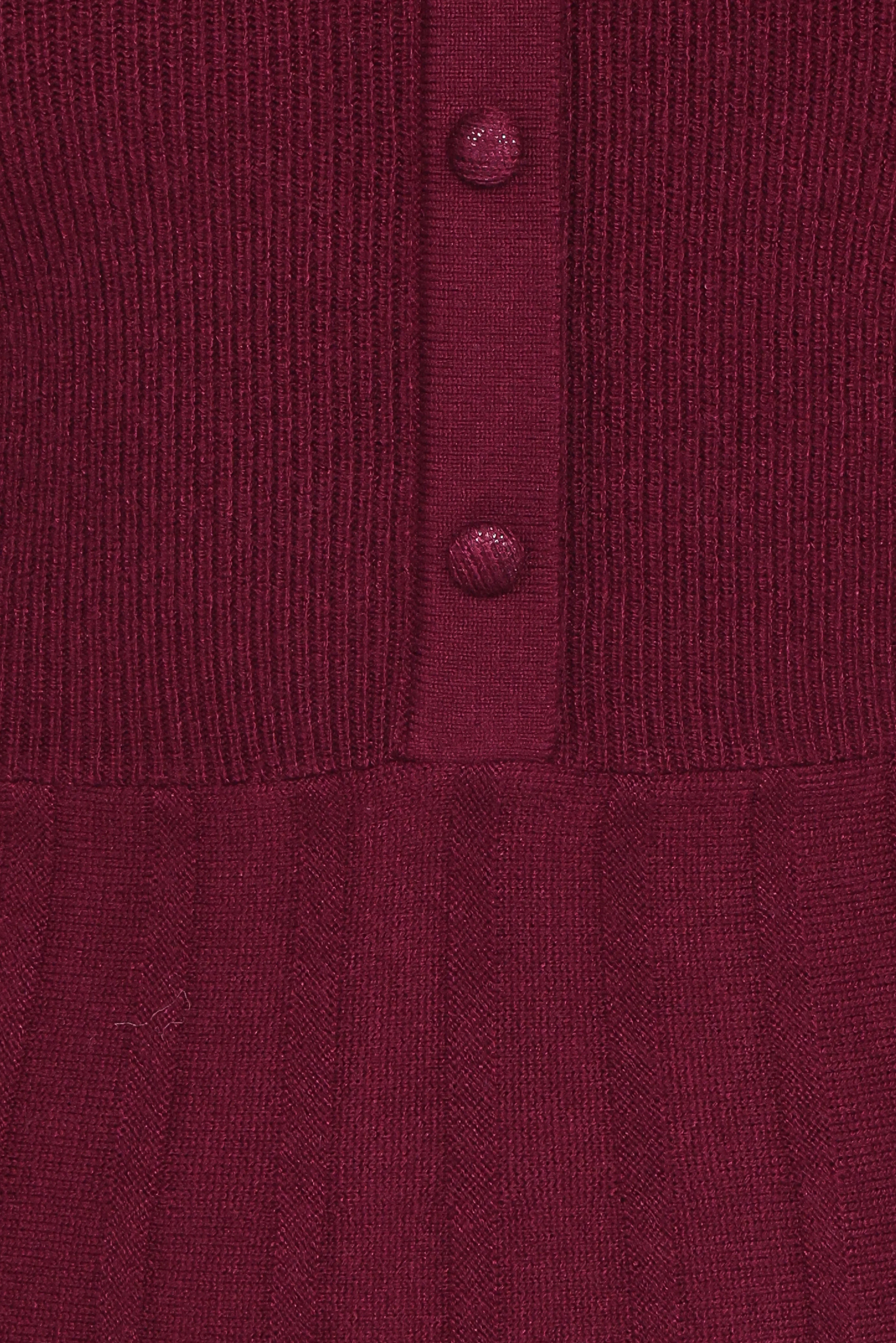Robe courte Darlina à manches longues - Bordeaux