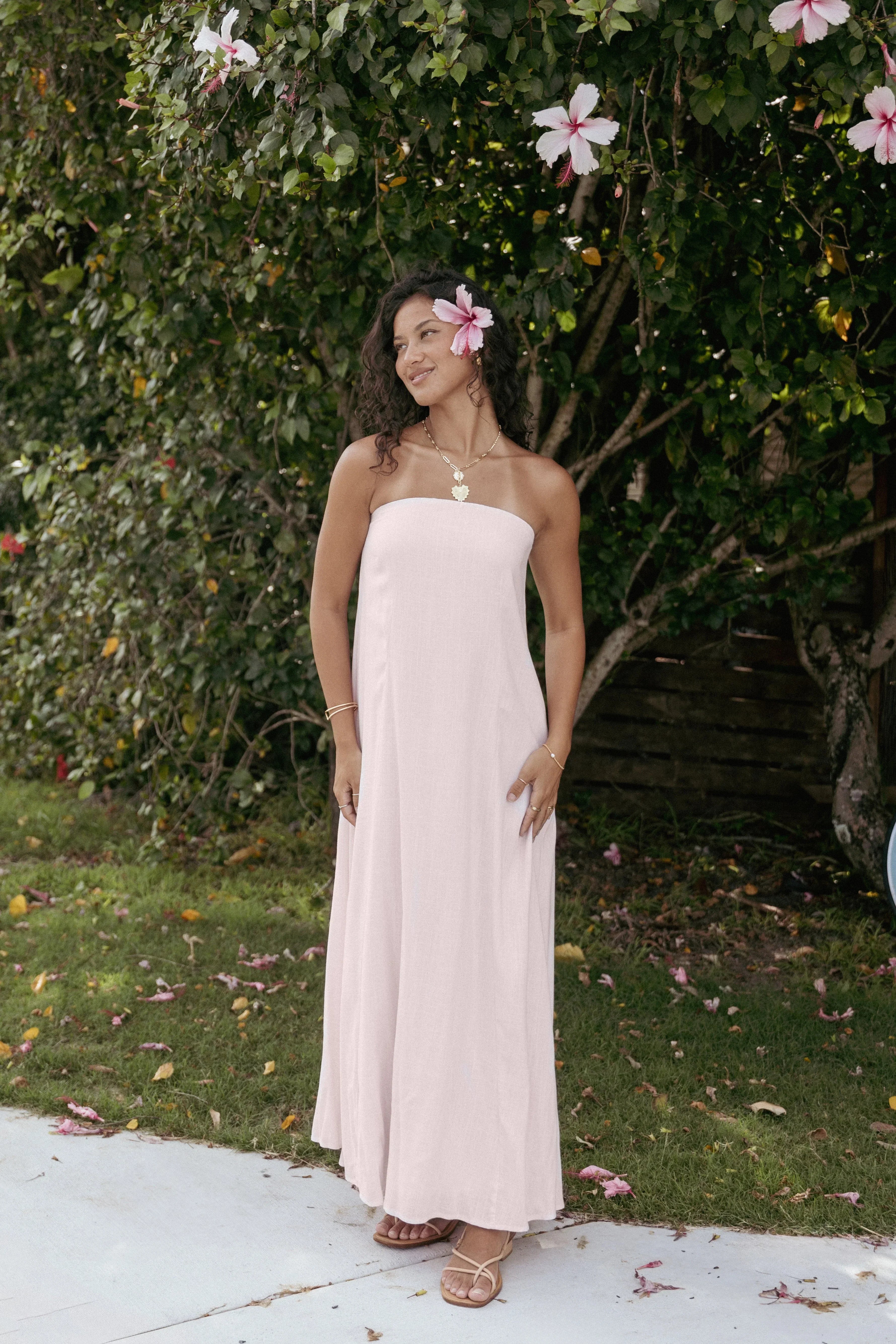 Robe midi sans bretelles Bethany - Rosewater