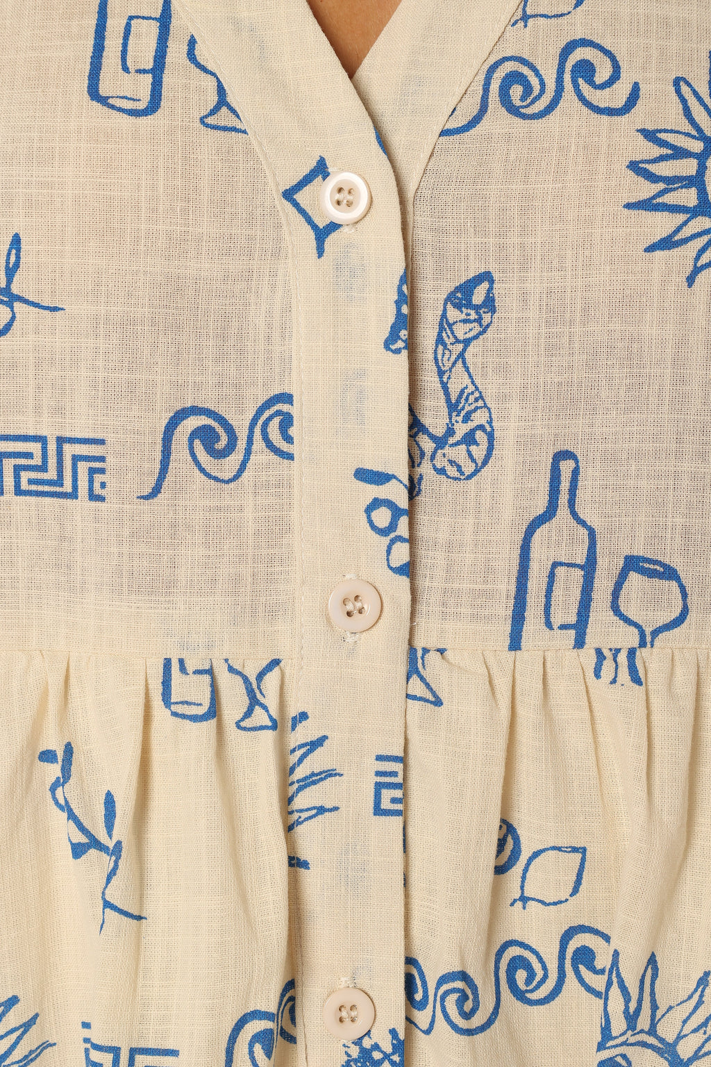 Robe courte Elias - Beige bleu