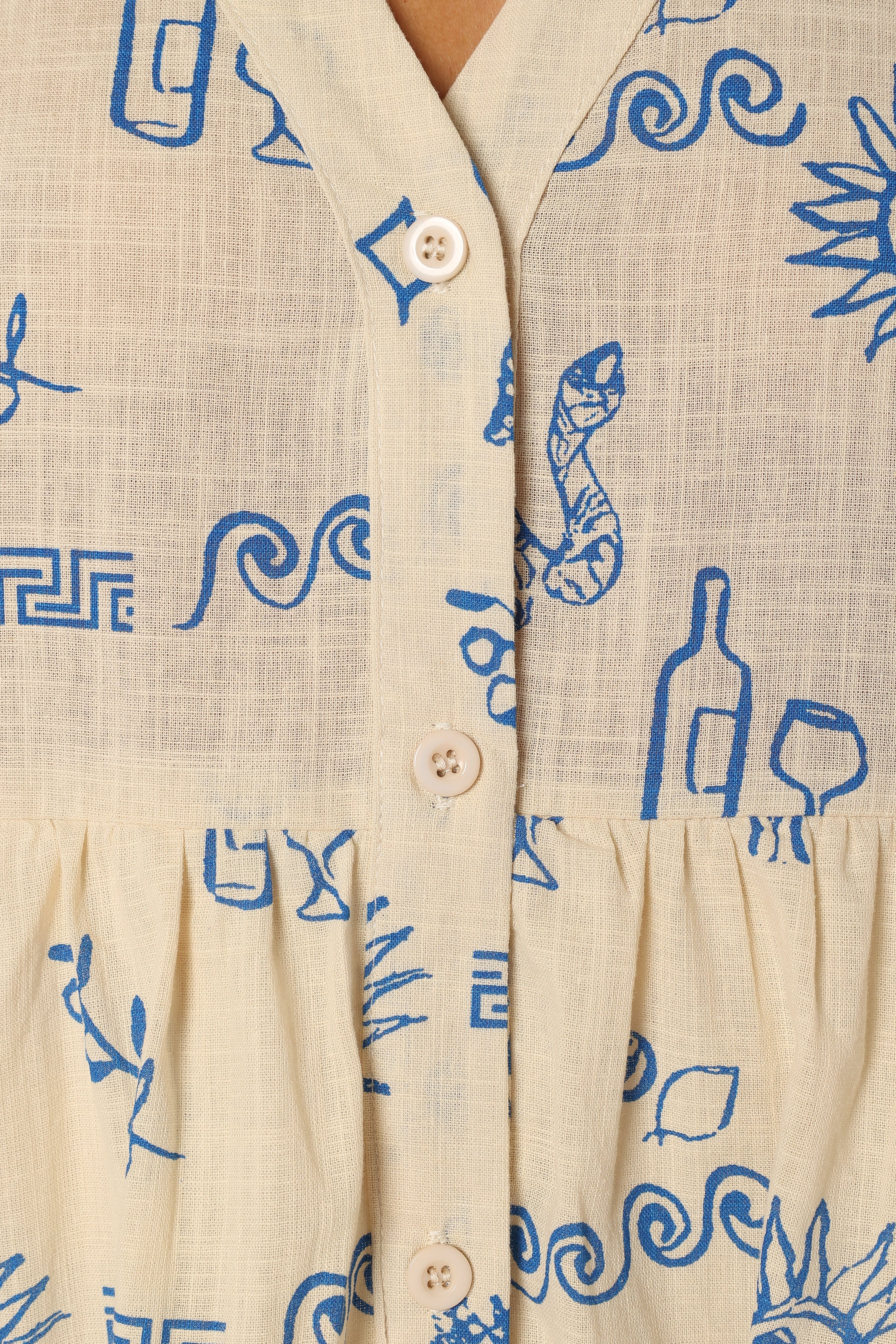 Robe courte Elias - Beige bleu
