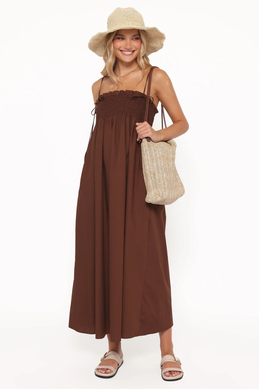 Robe longue Josie - Marron