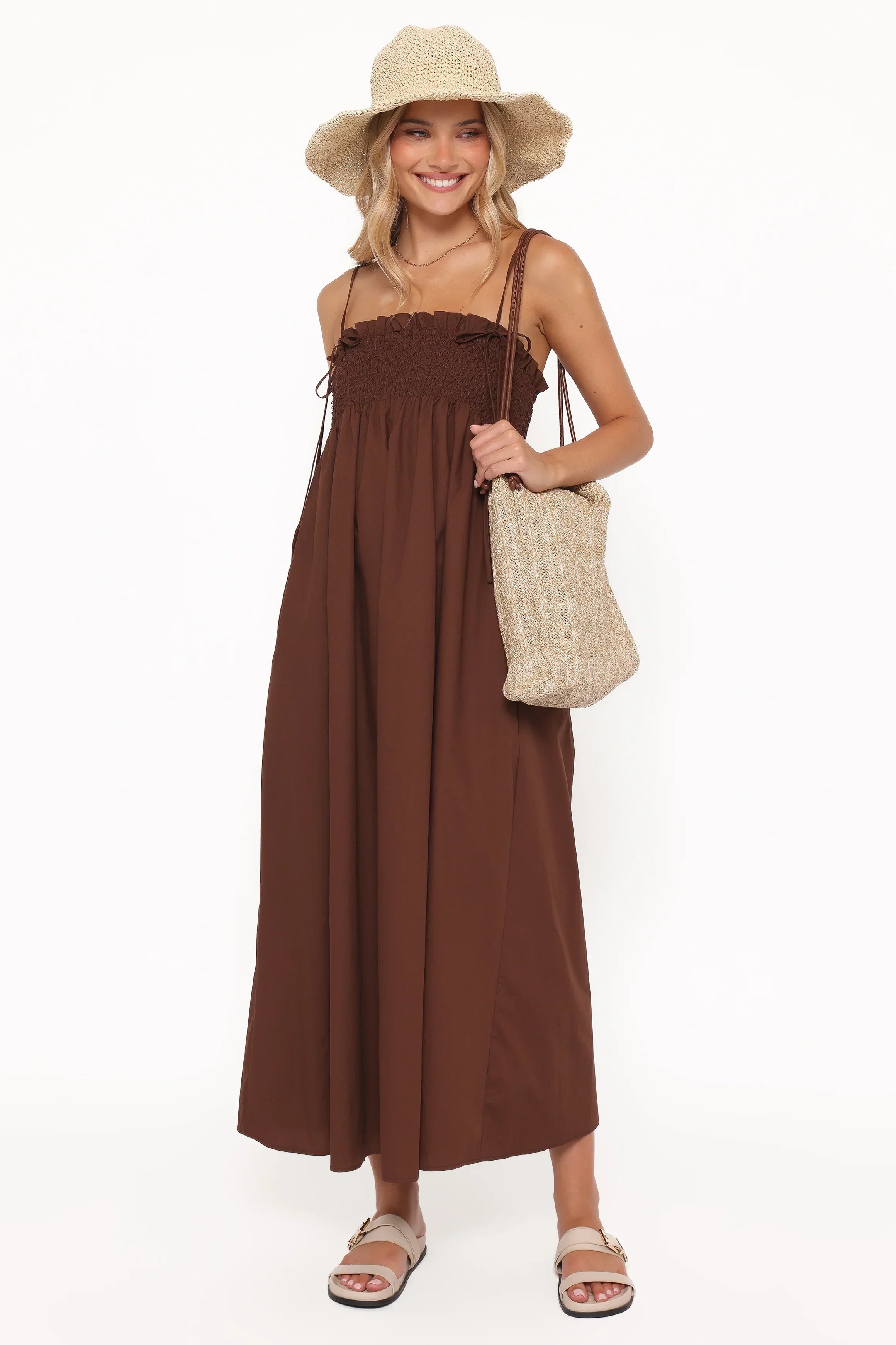 Robe longue Josie - Marron