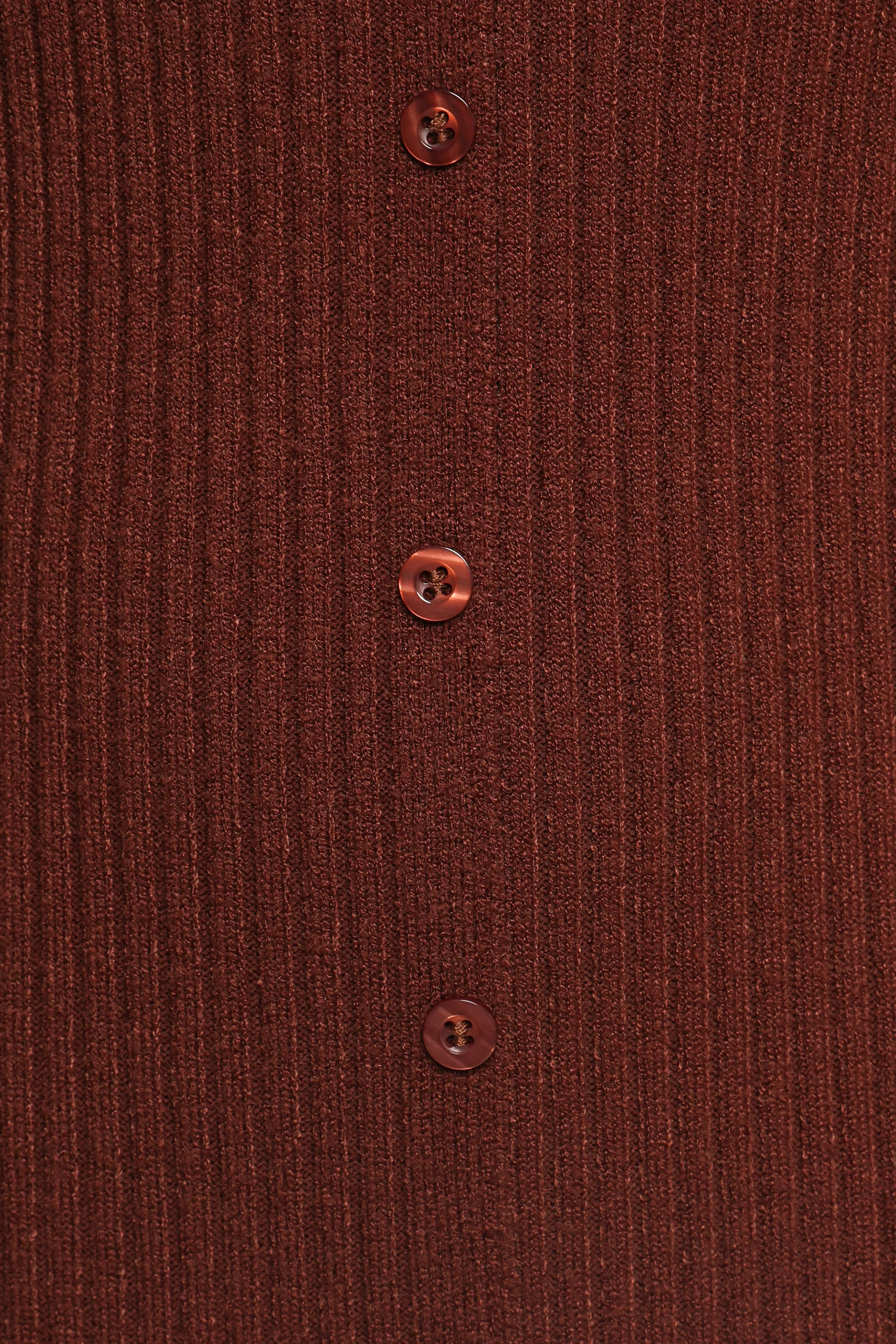 Robe longue en maille Marshall boutonnée - Chocolat