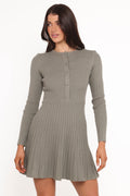 Mini-robe Darlina à manches longues - Olive